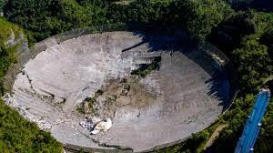 Reruntuhan teleskop raksasa Arecibo | Foto : Istimewa