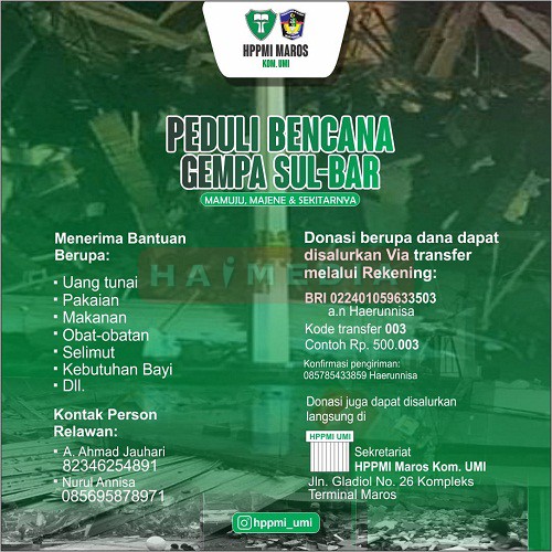  HPPMI Maros Galang Dana Kemanusiaan Gempa Sulbar