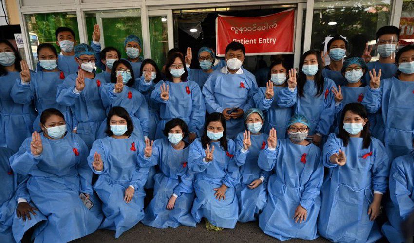  Sipil Melawan Kudeta Myanmar, 70 Rumah Sakit Berhenti Kerja