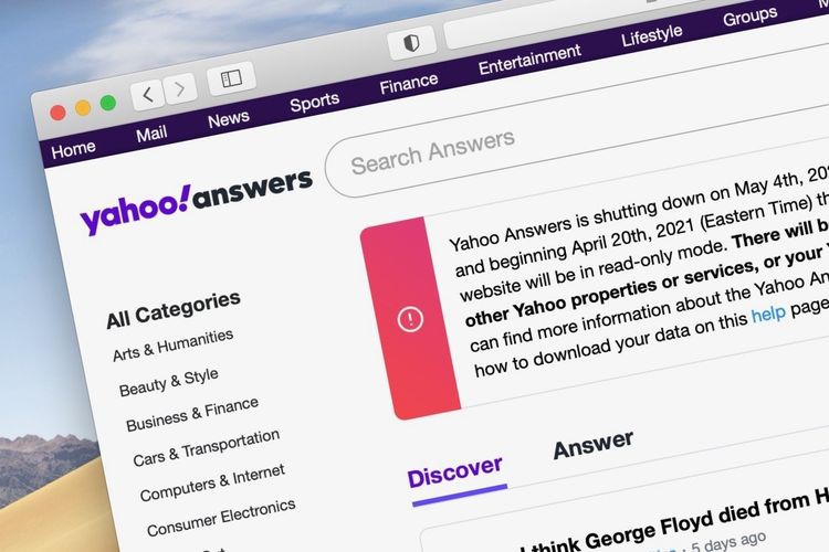  Situs Yahoo Answers akan Ditutup Selamanya pada 4 Mei