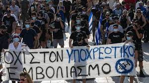  Aksi Protes Vaksin Covid-19 di Yunani Dibubarkan Aparat Kepolisian
